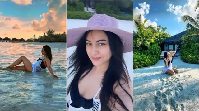 Sonakshi Sinha Is A Perfect Island Girl As She Flaunts Her Hot Avatar On The Maldives Beach.