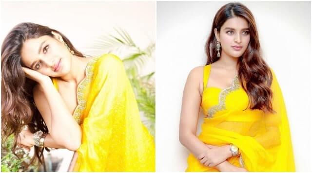 Nidhhi Agerwal's Yellow Organza Saree Look Will Skip Your Heartbeat.