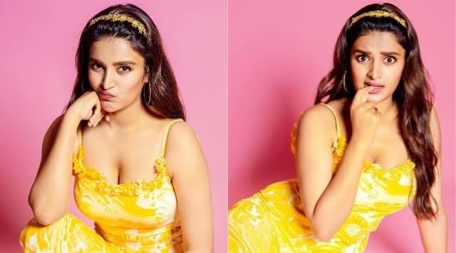 Nidhhi Agerwal Overloaded With Cuteness In Her Beautiful Yellow Outfit.