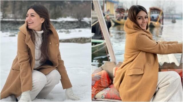 Hansika Motwani Showing Off Her Love for Snow In Kashmir Vacation Pictures.