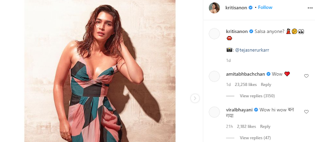 Kriti Sanon Hot Yet Sultry Look Is A Perfect Mood Enhancer.  Check Out Amitabh Bachchan's Comment!