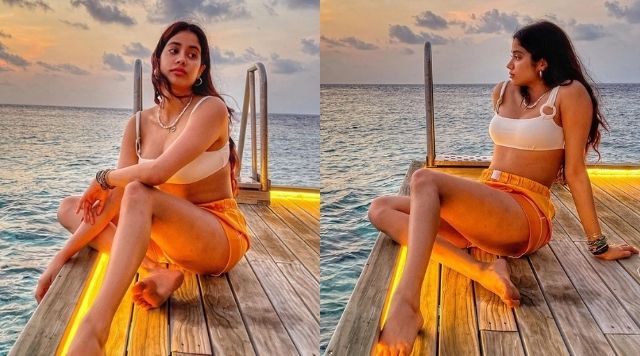 Janhvi Kapoor Looks Relaxed In Latest Stills As She Is Enjoying The Sunset In Maldives.