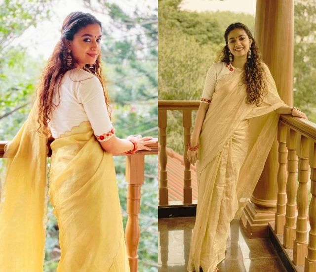 10 Times Keerthy Suresh Stunned In Her Saree Look Which Makes You Add Them To Your Wardrobe Collection.
