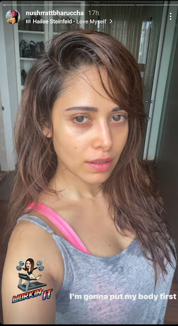 Nushrratt Bharuccha Flaunts Her Glowing Skin And No-Makeup Look Post Workout Session.