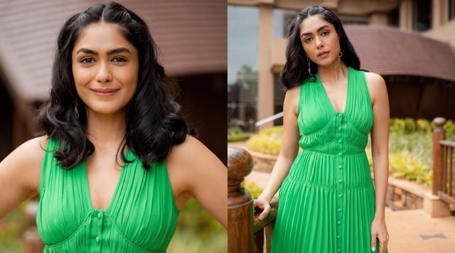Mrunal Thakur Goes All Green In Her Latest Pictures For Toofan Promotions