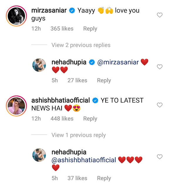 Neha Dhupia And Angad Bedi Announced Second Pregnancy. Katrina Kaif, Farah Khan, Sania Mirza And Others Congratulate.