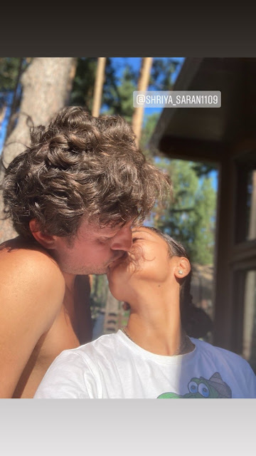 Shriya Saran Shares Passionate Kiss With Her Husband. See Lovely Video Clip And Pictures