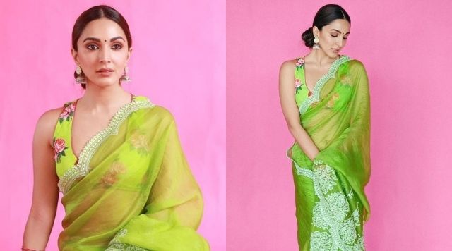 Kiara Advani Looks Absolutely Stunning In the Beautiful Embroidery Floral Design Saree.