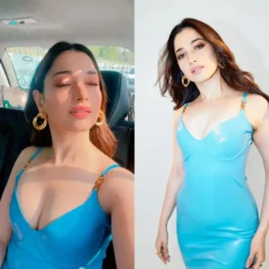 Tamannaah Bhatia in blue dress.