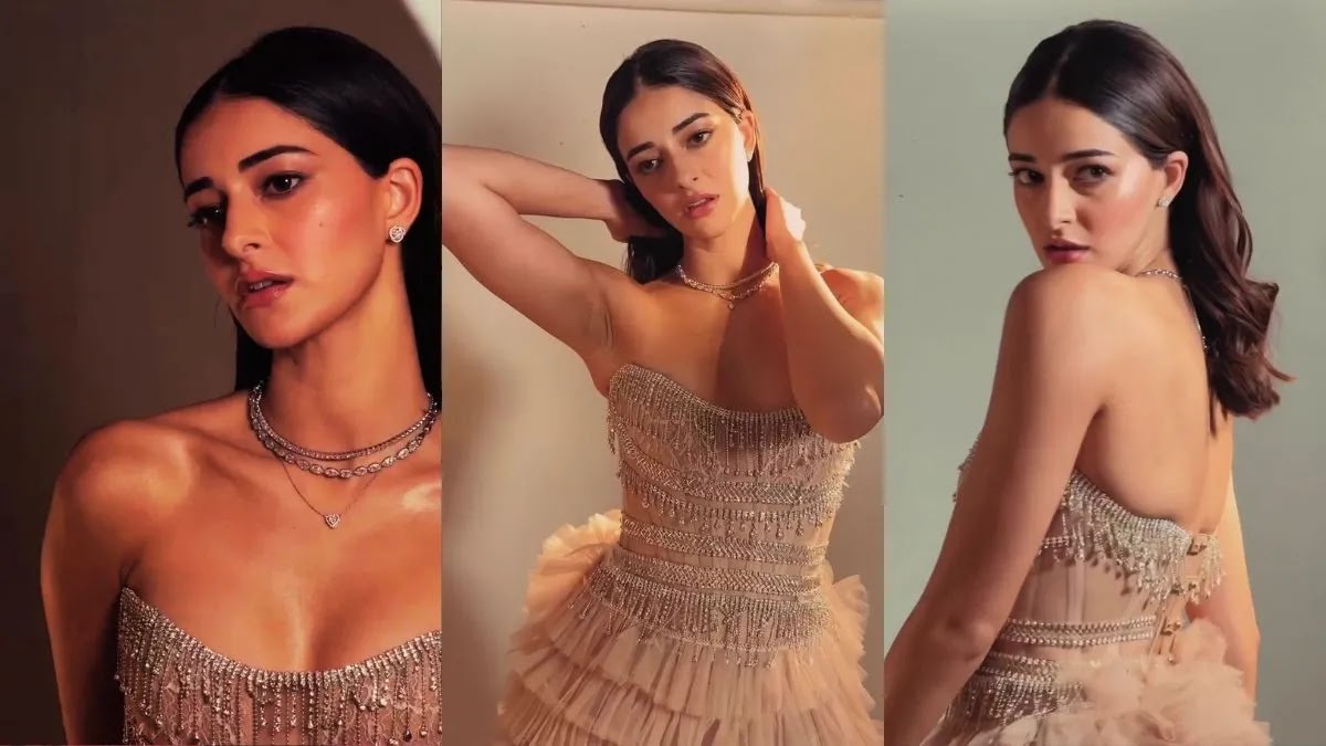Ananya Panday Serves Killer Looks In The Beige-Coloured Gown. Watch Video!