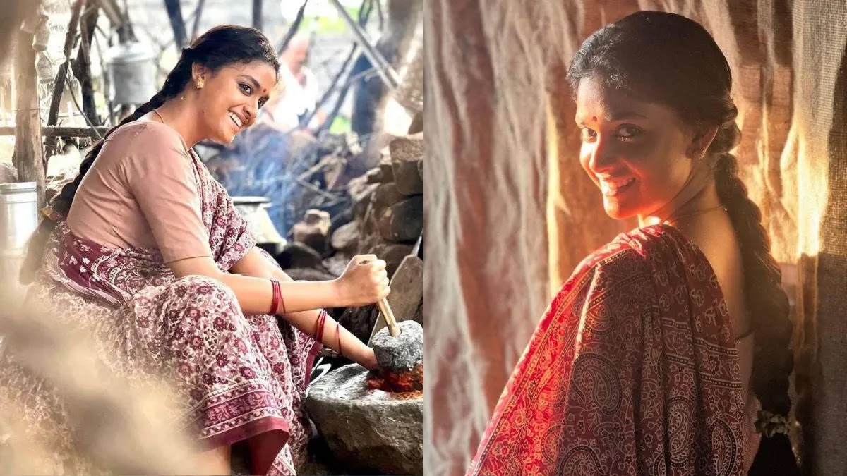 Keerthy Suresh Shares BTS Pictures From Dasara Sets Featuring Nani and Dheekshith Shetty.