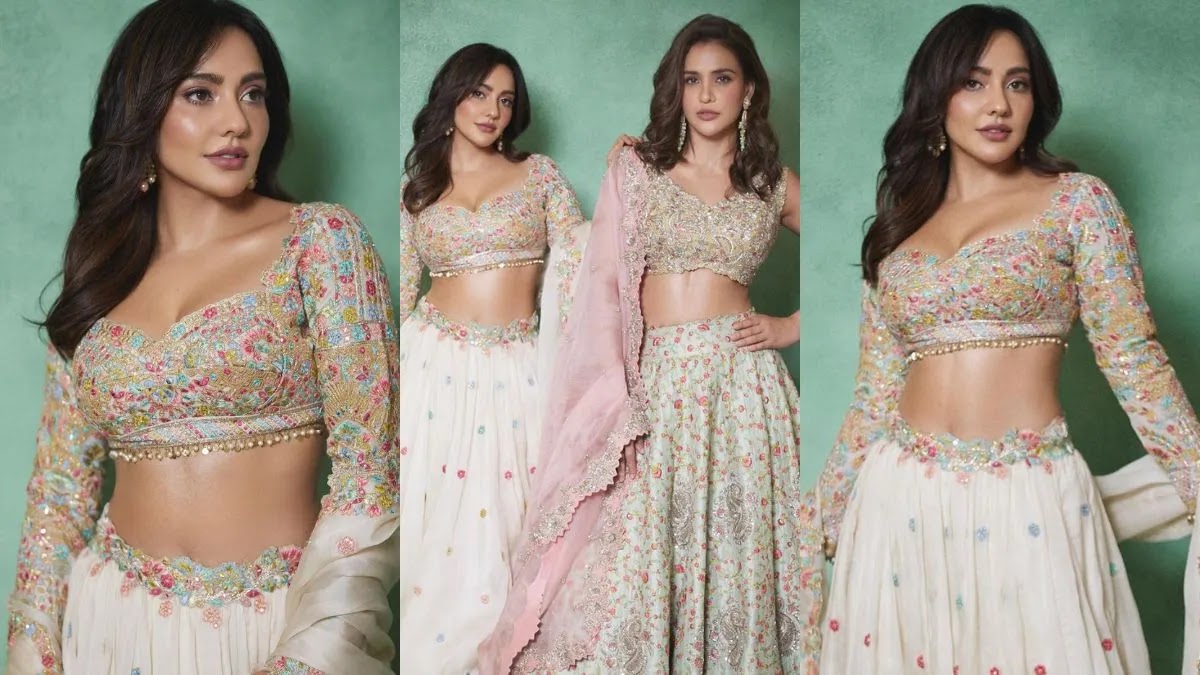 Neha Sharma And Aisha Sharma Look Bewitching As They Twin In Lehenga Outfits.