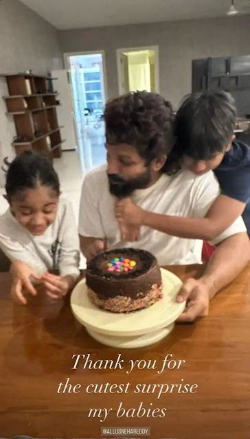 Allu Arjun shared a picture with his two kids on Father's Day
