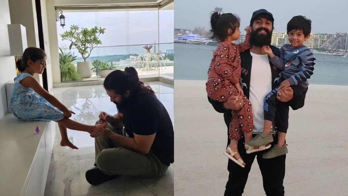 Radhika Pandit Shares Unseen Pictures Of KGF Actor Yash With Their Children On Father's Day.