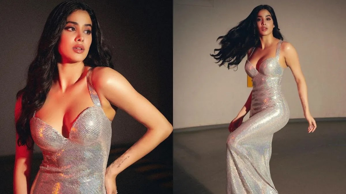 Janhvi Kapoor Looks Alluring In The Shimmery Gown For Bawaal Promotions. Fans Call Her Flawless.