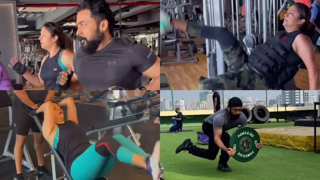 Jyotika and Suriya workout video viral on Internet