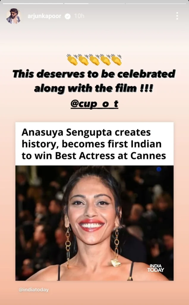 Arjun Kapoor about Anasuya Sengupta