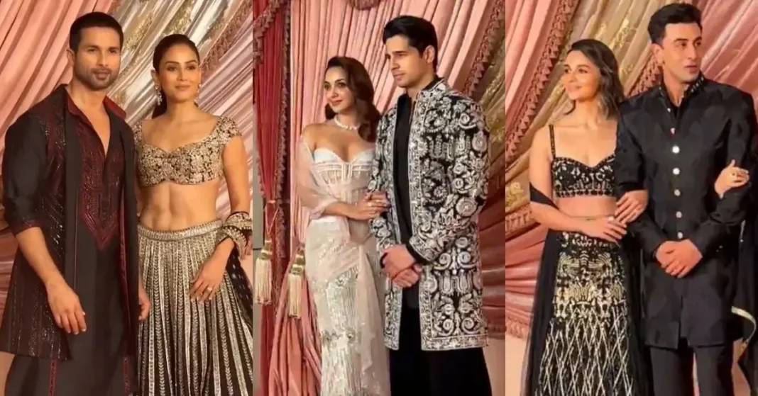 Alia Bhatt-Ranbir Kapoor, Shahid Kapoor-Mira Kapoor, Kiara Advani-Sidharth Malhotra, Bollywood Couples Grace The Anant-Radhika's Sangeet Ceremony.