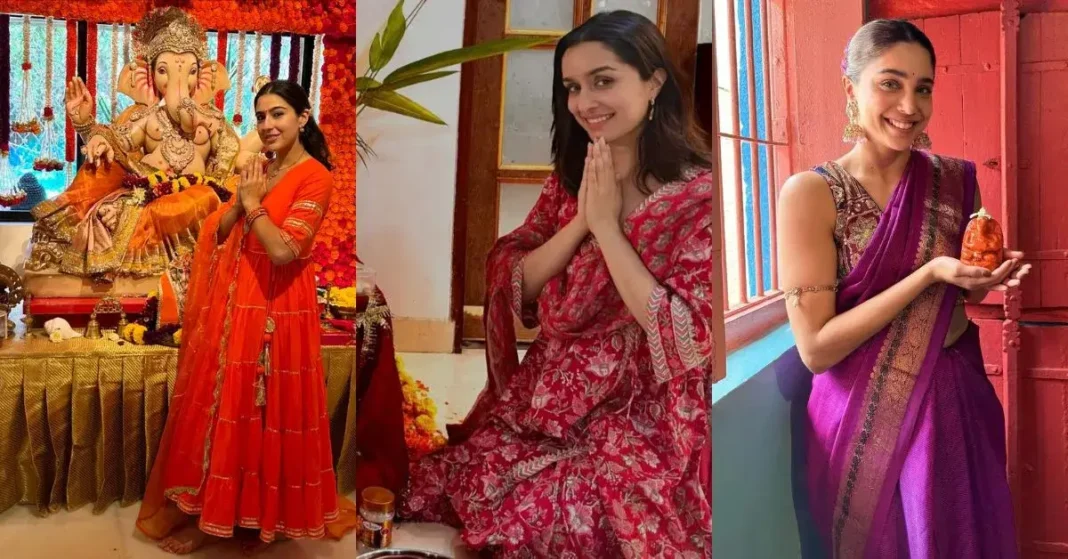 Ganesh Chaturthi 2024: Shraddha Kapoor, Sara Ali Khan, Sharvari, Shilpa Shetty And Others Welcome Bappa Home.